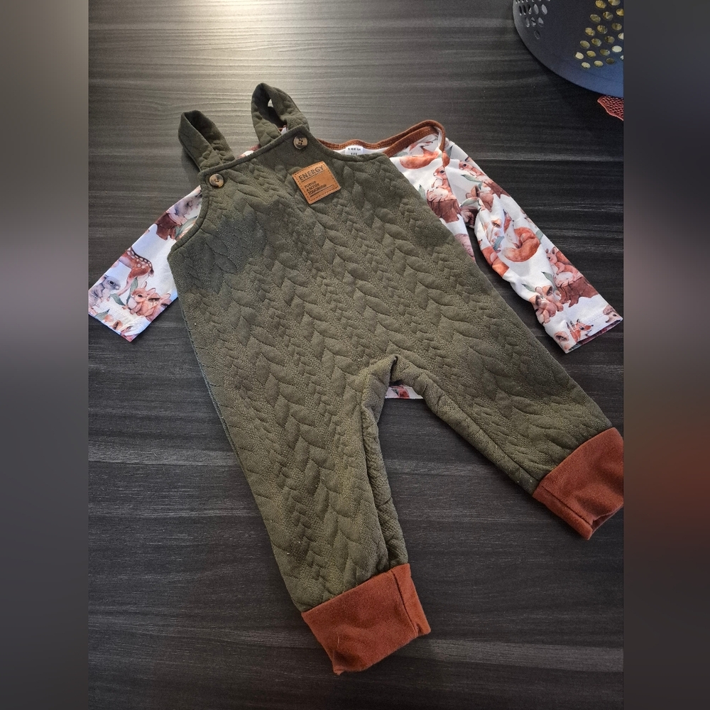 SHEIN Green and Brown Casual Overalls
